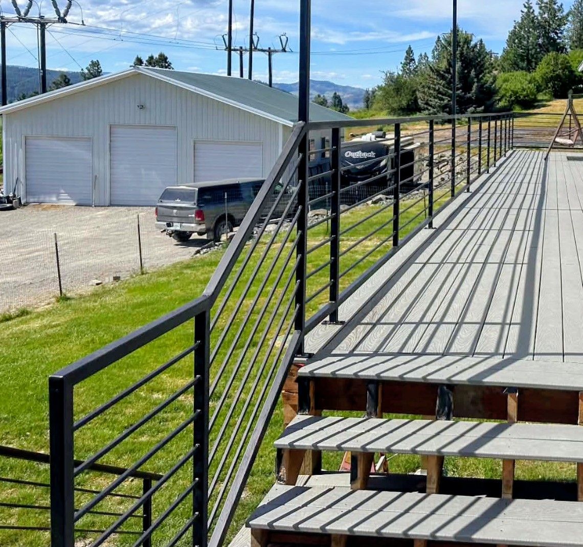 Custom sixty foot deck and railing