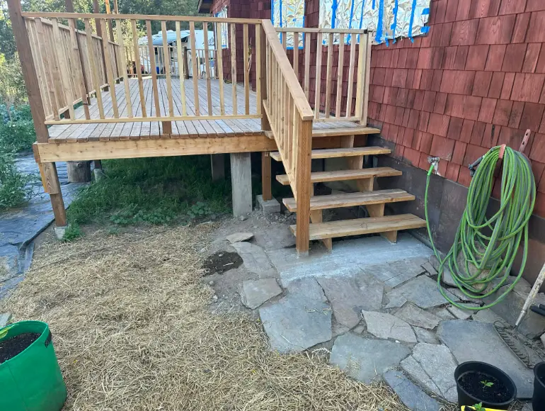 Deck and railing