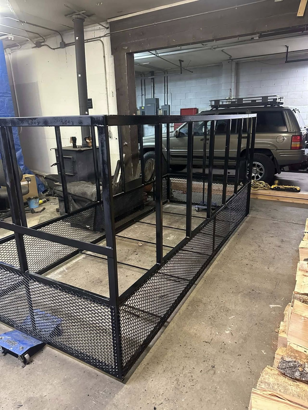 Custom built square bail feeder for livestock