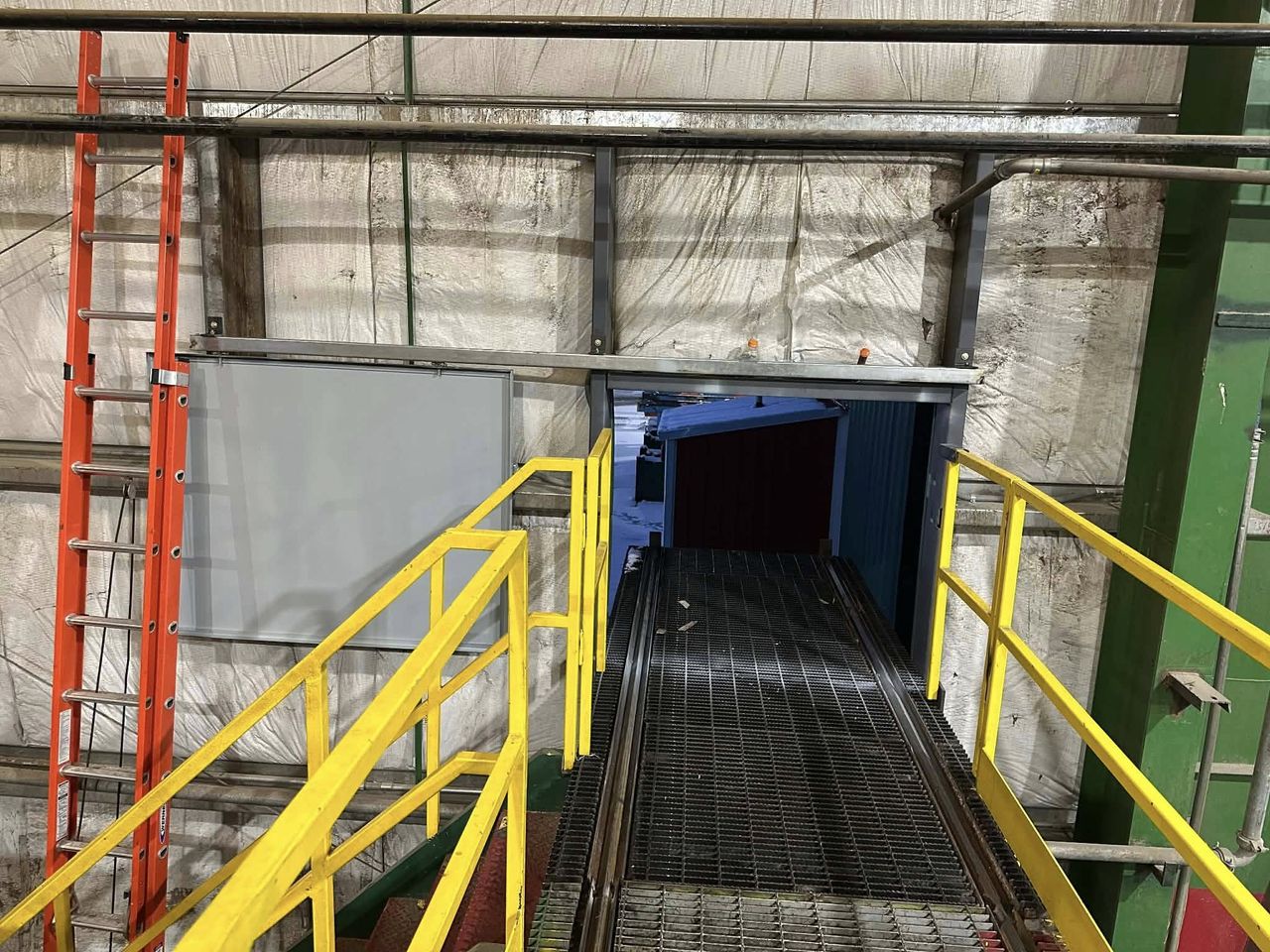Railcart tracks that we installed on the catwalk inside the mill. Fabricated the tracks to be level with the catwalk so there's no trip hazard.
